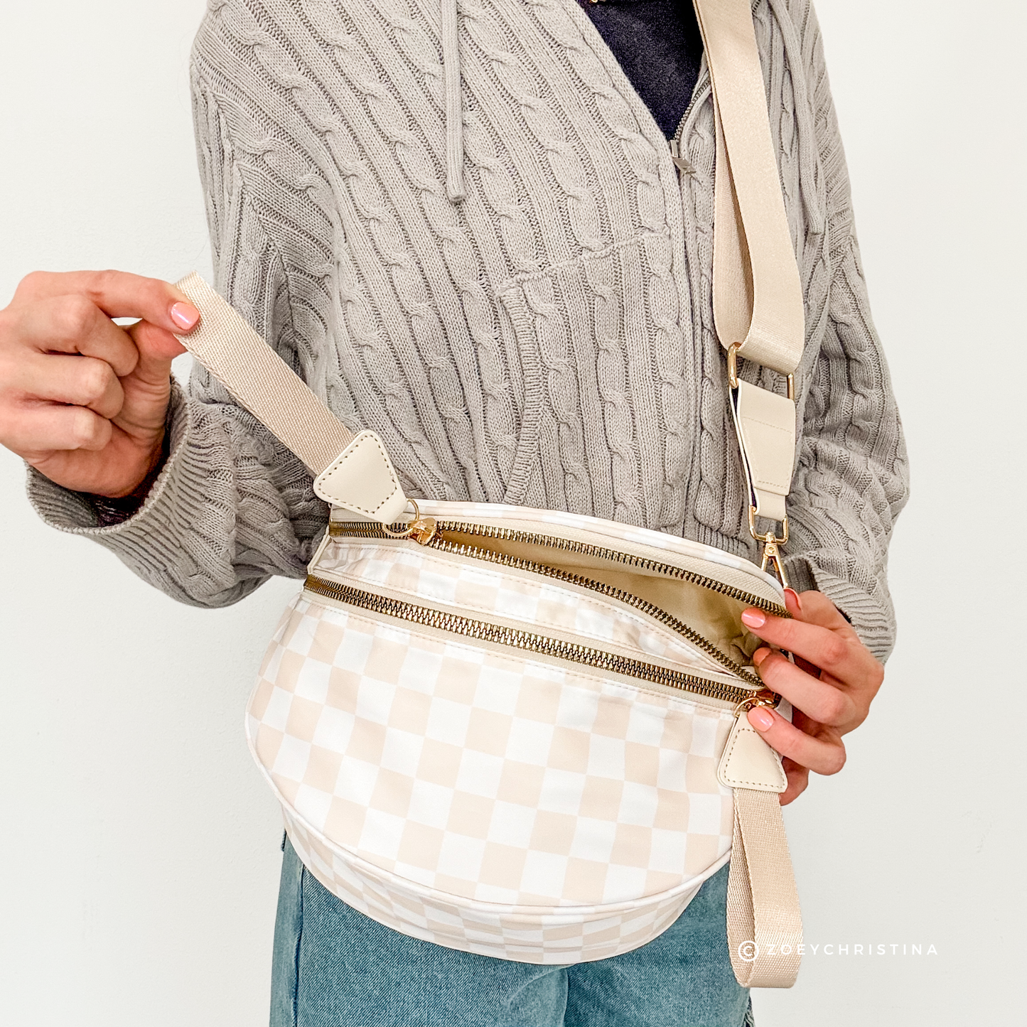 Crossbody Zipper Bag – 7 Colors, Removable Strap, Stylish: Dark Pink