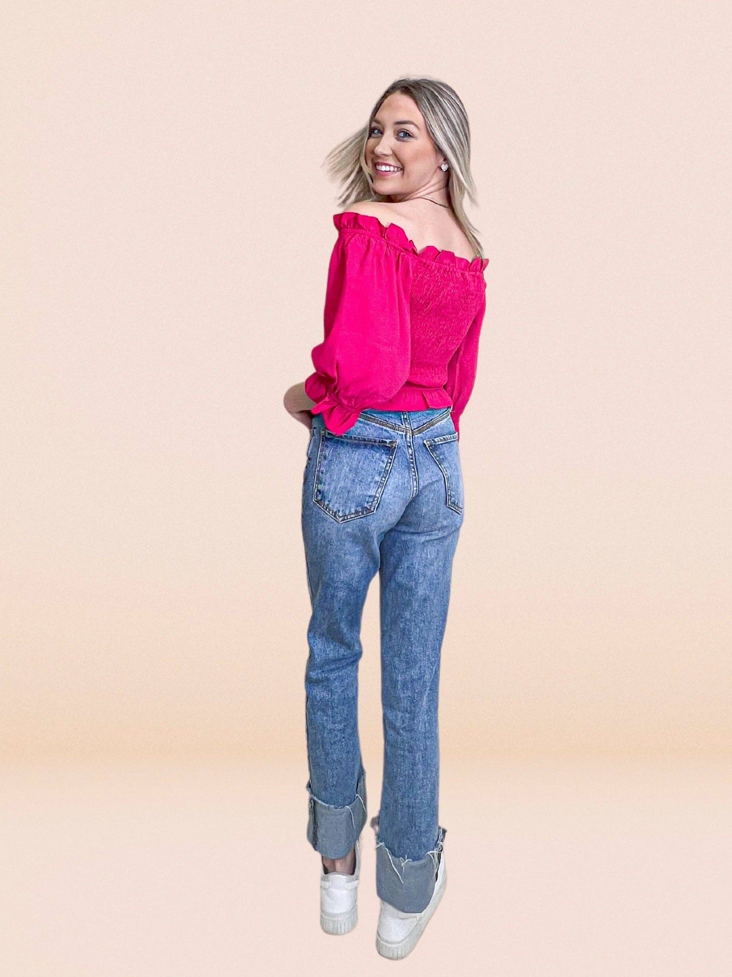 Limitless Too Stretch Contemporary Top in Hot Pink: Hot Pink / X-Large