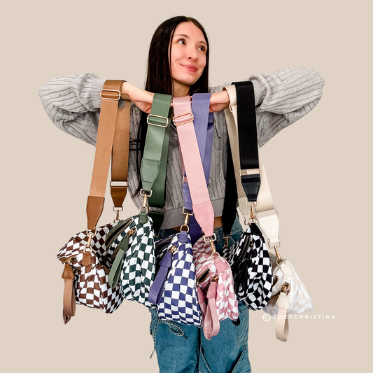 Crossbody Zipper Bag – 7 Colors, Removable Strap, Stylish: Pink