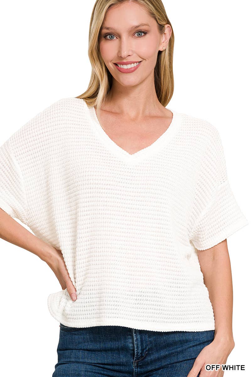 `.Textured Relaxed Fit Summer Sweater w/ back patch: SAND BEIGE-162821 / S/M