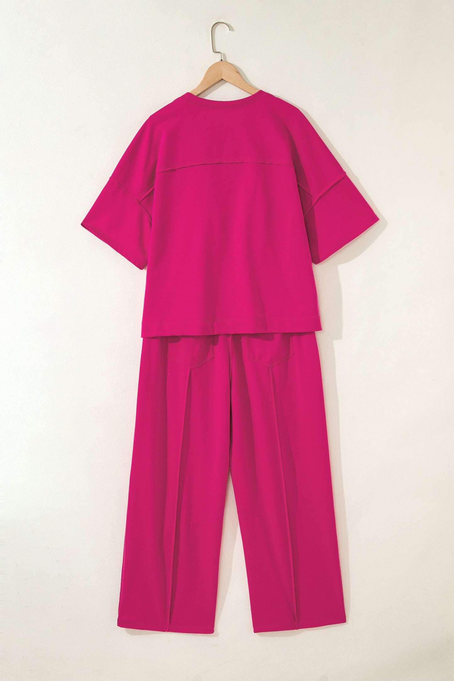 Racing Red Drop Shoulder Boxy Tee and Barrel Pants Set