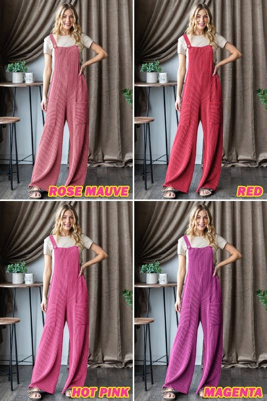 EP6810-10 SLEEVELESS SOLID URBAN RIBBED JUMPSUITS: CHARCOAL / 2-2-2 (S-M-L)
