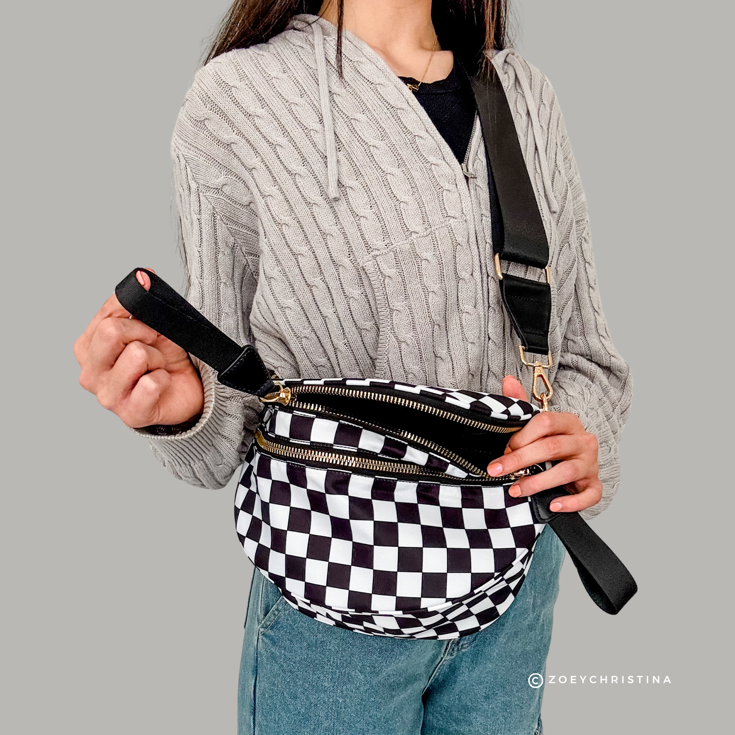 Crossbody Zipper Bag – 7 Colors, Removable Strap, Stylish: Pink
